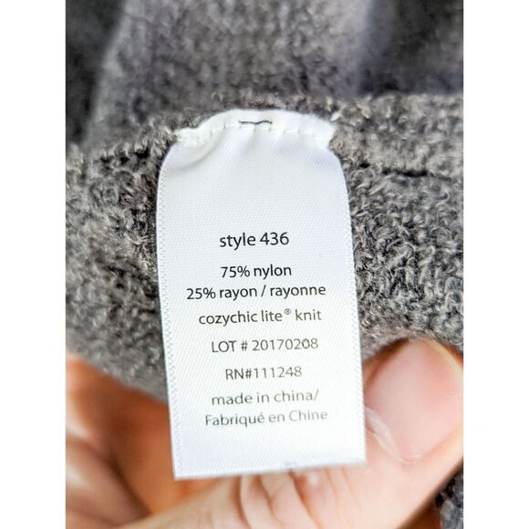 Barefoot Dreams CozyChic Lite Super Soft Open Front Cardigan Gray S/M - Picture 12 of 12